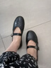 拔佳（Bata）瑪麗珍羊皮書(shū)女2025春復古抓紋羊皮軟底單鞋AUO01AQ5 黑色 38 曬單實(shí)拍圖