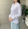 NAOTIEA納奧蒂爾小帆船翻領(lǐng)長(cháng)袖POLO衫上衣女2025春秋新款保羅女裝T恤 藏青色 M （建議85-95斤） 曬單實(shí)拍圖