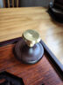 普諾爾黑檀木銅蓋置高端紫砂壺白瓷蓋碗茶壺蓋托架家用功夫茶具茶道配件 黑檀桐木蓋置 曬單實(shí)拍圖