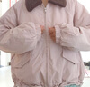 森馬（Semir）外套女oversize插肩袖仿羊羔毛毛領(lǐng)冬季2024夾棉夾克109724108016 曬單實拍圖