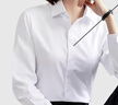 EAEOVNI長(zhǎng)袖襯衫女商務(wù)免燙春夏職業(yè)裝白色正裝銀行襯衣面試工作服修身OL 純白色【方領(lǐng)】 37 【98-108斤】 曬單實(shí)拍圖