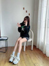 ZHR厚底女鞋新款百搭學(xué)生運動(dòng)鞋女輕便跑步撞色休閑鞋 IF12 米黑 37 曬單實(shí)拍圖
