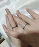 DRAGBOLL鉆戒女對(duì)戒紙短情長(zhǎng)情侶戒指活口可調(diào)節(jié)結(jié)婚求婚送女友生日禮物 白金色一對(duì)莫桑石-開口可調(diào)節(jié) 曬單實(shí)拍圖