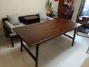 森圓木方胡桃木大板茶桌椅組合羅漢床辦公室泡茶臺去客廳化書(shū)桌一體干泡桌 胡桃木單桌160*80*75厚3cm 曬單實(shí)拍圖