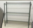 宜家（IKEA）OMAR奧馬爾擱板組合收納置物架現(xiàn)代簡約銀色戶外和陽臺用 灰綠色擱架92x36x94cm 曬單實拍圖