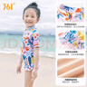 361°兒童泳衣女童可愛(ài)印花短袖連體游泳衣中小童女孩夏季速干泳裝 曬單實(shí)拍圖