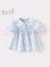 戴維貝拉【商場(chǎng)同款】?jì)和r衫夏裝女童甜美薄款短袖襯衣 曬單實(shí)拍圖