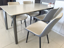 德利豐巖板餐桌家用意式極簡(jiǎn)現代簡(jiǎn)約長(cháng)方形不銹鋼餐桌小戶(hù)型飯桌椅組合 【一桌四椅】1.6米桌+克雷椅 曬單實(shí)拍圖