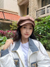 viney貝雷帽子女冬季英倫八角帽百搭顯臉小報童畫家包鴨舌帽新年禮物 咖色 均碼 曬單實拍圖