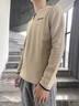花花公子（PLAYBOY）長(cháng)袖t恤男2025春秋季新款潮流修身休閑V領(lǐng)打底衫男時(shí)尚百搭上衣男 卡其 XL 曬單實(shí)拍圖