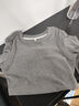 別語(yǔ)圓領(lǐng)修身打底衫女秋冬緊身內搭長(cháng)袖T恤設計感短款上衣 深灰色 L 曬單實(shí)拍圖