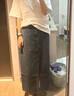 UR2024秋季新款女裝復古休閑開(kāi)衩長(cháng)款顯瘦牛仔半裙UWG840215 曬單實(shí)拍圖