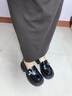 ZHR單鞋女學(xué)院風(fēng)花朵皮鞋厚底時(shí)尚樂(lè )福鞋粗跟百搭女鞋AH579P黑色37 曬單實(shí)拍圖