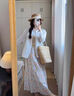 沐霓 裙子半身裙 女夏秋2025新款韓系碎花高腰顯瘦中長(cháng)款a字裙子 法式小清新半身裙【裙長(cháng)約85】 均碼 曬單實(shí)拍圖