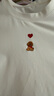 伊芙麗（eifini）伊芙麗刺繡愛(ài)心小狗可愛(ài)少女心正肩百搭經(jīng)典短袖T恤2025夏裝新款 本白色 泰迪款 S 80-105斤 曬單實(shí)拍圖