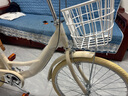 飛鴿（FLYING PIGEON）自行車(chē)成人通勤車(chē)自行車(chē)學(xué)生單車(chē)成人自行車(chē)通勤自行車(chē)女士自行車(chē) 標配奶油米|單速|(zhì)輻條輪+禮包 24寸適合150-170cm 曬單實(shí)拍圖