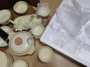 白朔碗盤(pán)餐具整套碗碟碗具套裝家用碗筷吃飯簡(jiǎn)約釉下彩陶瓷碗盤(pán)奶油風(fēng) 禮盒裝圓夢(mèng)10人食（帶砂鍋 44件套 【景德鎮發(fā)貨 破損包賠】 曬單實(shí)拍圖