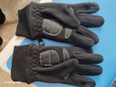 露二指騎行手套男冬季加絨保暖防風(fēng)觸屏電動(dòng)車(chē)送外賣(mài)戶(hù)外半指漏指 黑色【翻二指保暖手套】 曬單實(shí)拍圖