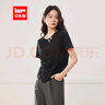 IEF/愛(ài)依服大碼女裝2025夏季新款韓版時(shí)尚休閑百搭T恤 黑 XL 曬單實(shí)拍圖
