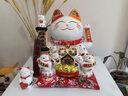 吉貓?zhí)谜胸斬垟[件開業(yè)大號自動搖手店鋪前臺家居客廳裝飾發(fā)財貓送禮禮品 31CM高【財源滾滾】搖手貓 【禮盒+坐墊+圍脖】電池插電兩用 曬單實拍圖