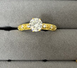 中鑫珠寶人生一克拉黃金鉆戒足金鑲嵌鋯石蕾絲公主戒指求婚結(jié)婚女戒 金重3.94克（18圈號） 曬單實拍圖