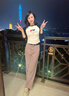 妖精的口袋淺色高腰直筒闊腿牛仔褲女2025年春新款小個(gè)子復古褲子 牛仔粉紫色 M 曬單實(shí)拍圖