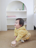 幼歌（YOUGE）嬰幼兒秋季新款撞色條紋柔軟休閑褲寶寶彈力元?dú)獯虻籽?黃色條紋 80 cm 曬單實(shí)拍圖