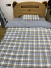 水星家紡出品純棉四件套105g水洗棉格子條紋無(wú)印風(fēng)三件套學(xué)生親膚 保羅+中灰 床單款  1.2床單三件套-被套150*200 曬單實(shí)拍圖