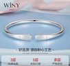 唯一（Winy）銀手鐲足銀9999鐲子實心素圈銀飾生日七夕情人節(jié)禮物送女友媽媽 曬單實拍圖