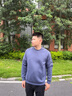 安踏（ANTA）衛衣男套頭衫男士秋季休閑長(cháng)袖T恤運動(dòng)服打底衫休閑親膚內搭男裝 繆斯藍-1 XL (男180) 曬單實(shí)拍圖