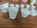 祥業(yè)冰種羊脂玉茶具套裝家用輕奢高檔蓋碗功夫茶杯泡茶專用禮盒裝送禮 素燒遠山井欄壺六杯9件套+皮盒 曬單實拍圖