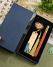 天色千里江山黃銅書(shū)簽禮盒 中國風(fēng)故宮文創(chuàng  )伴手禮 教師節禮物紀念品年會(huì )生日TS-5938 耕讀書(shū)簽紫光檀筆 曬單實(shí)拍圖