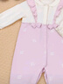 戴維貝拉新生兒春裝爬服嬰幼兒棉連體衣女寶假兩件哈衣 曬單實(shí)拍圖
