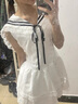 西兒海軍領(lǐng)學(xué)院風(fēng)白色連衣裙女夏季法式初戀公主蓬蓬裙收腰小個(gè)子短裙 白色 L 102-113斤 曬單實(shí)拍圖