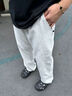 有志者（UZIS）美式直筒運動(dòng)長(cháng)褲男款秋冬加絨加厚籃球針織彎刀馬吉拉褲子拉 淺花灰 L 曬單實(shí)拍圖
