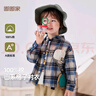 嘟嘟家男童純棉格子襯衫秋裝寶寶長袖上衣洋氣兒童polo衫童裝 藍(lán)色 100 曬單實(shí)拍圖