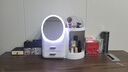 赟婭七夕節化妝鏡臺式led燈桌面帶燈便攜補光梳妝鏡化妝品收納盒一體 珍珠白【LED燈】 曬單實(shí)拍圖