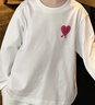 little MO&Co.5A抑菌 童裝春秋裝男童純棉女童長(cháng)袖t恤兒童上衣女孩 本白色2 160 160/76 曬單實(shí)拍圖