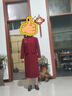 歐巴頓媽媽高檔禮服旗袍連衣裙女春秋新款中老年女高貴喜婆婆婚宴裝裙子 25-60酒紅色 XL 【建議100斤內穿】 曬單實(shí)拍圖