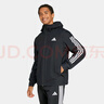 adidas易用系休閑連帽夾克外套男裝阿迪達(dá)斯官方輕運(yùn)動 黑色     L 曬單實(shí)拍圖