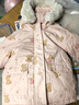 戴維貝拉（DAVE＆BELLA）冬季新款工裝風(fēng)女童棉服連帽兒童外套小童棉襖外衣加絨女寶寶衣服 小熊印花【DB4242805】 110 cm（建議身高100-110cm） 曬單實(shí)拍圖