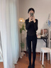 泉碧焱打底褲女秋冬光腿神器加絨加厚裸感可外穿修身顯瘦連褲襪防勾絲襪 黑色薄絨 適合10-20° 均碼 連腳款【建議80-125斤】 曬單實(shí)拍圖