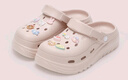 名創(chuàng)優(yōu)品（MINISO）洞洞鞋女款2025新款eva防滑防臭沙灘鞋增高涼拖鞋女夏季外穿 石英粉+水晶熊 36-37 曬單實(shí)拍圖