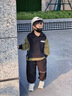 G.DUCKKIDS男童秋季套裝2025新款帥氣兒童洋氣POLO衫男童休閑兩件套炸街潮酷 H-17黑綠色（春秋款） 120 cm 建議110㎝-120㎝ 曬單實(shí)拍圖