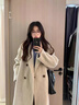 羽絨服女冬季2025新款高級感中長(cháng)款呢子毛呢外套加厚羽絨內膽大衣 燕麥色 羽絨內膽 XS  適合105斤以下 曬單實(shí)拍圖