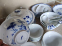 念昂景德鎮高端釉下彩高溫白瓷餐具套裝中式碗碟套裝家用傳統青花瓷 釉下彩青花瓷[10人食]竹報平 66頭 曬單實(shí)拍圖