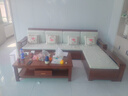 辰婭 沙發(fā) 胡桃木全實木沙發(fā)組合現(xiàn)代中式客廳冬夏兩用貴妃儲物木家具 四人位+貴妃榻+茶幾 曬單實拍圖