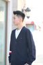 TOMMY HILFIGER25秋冬新款男裝絲棉混紡休閑拼色條紋紐扣V領(lǐng)針織開(kāi)衫外套 藏青色DW5 S （推薦：120-135斤） 曬單實(shí)拍圖