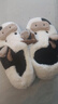 細細條（XIXITIAO）情侶可愛(ài)小奶牛棉拖鞋秋冬季男女士居家親子保暖毛毛拖鞋 全包跟款白色 42-43（適合41-42的腳） 曬單實(shí)拍圖