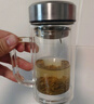 高硼硅雙層加厚茶水分離辦公杯大容量泡茶杯把手雙層加厚茶杯硬厚 鋼蓋辦公杯 400ml 1只 曬單實(shí)拍圖